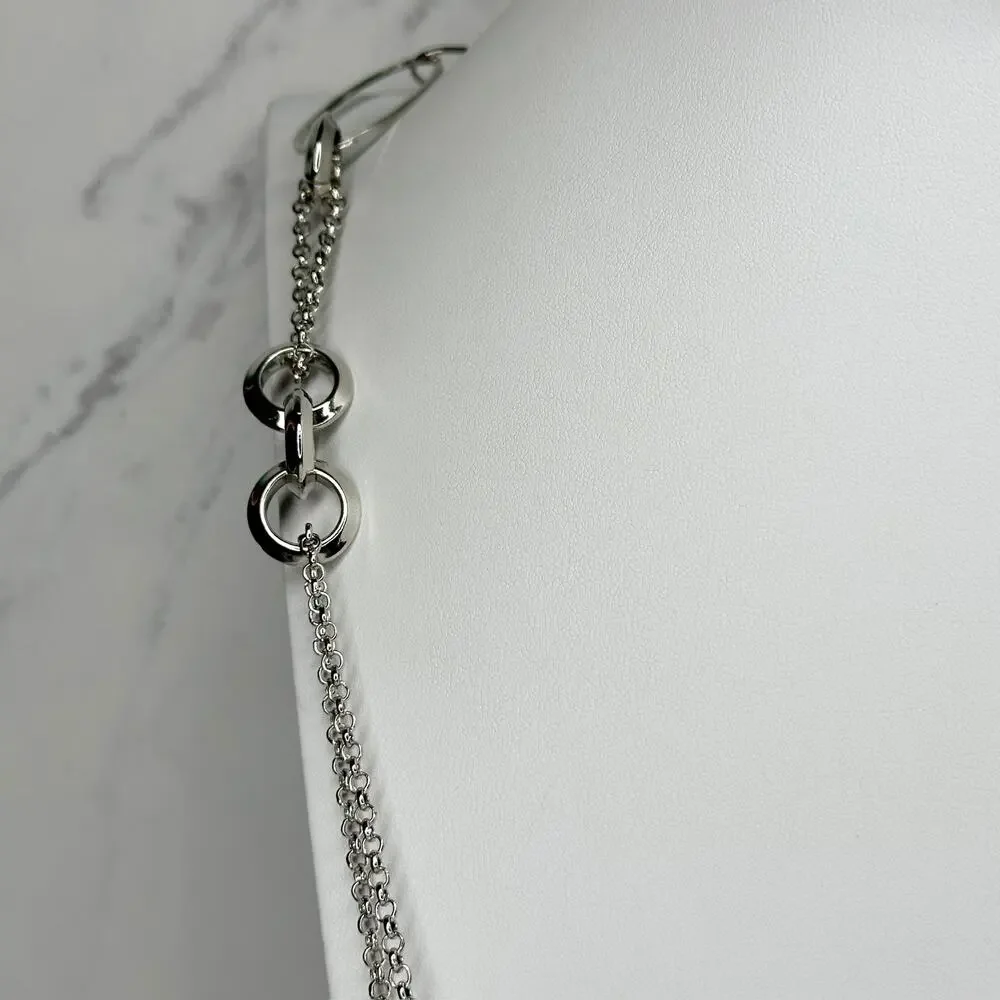 Silver Tone Mixed Link Chain Necklace ✨